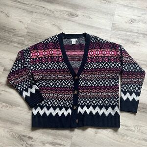 cupcakes & cashmere Geometric Cardigan - Pink and Black